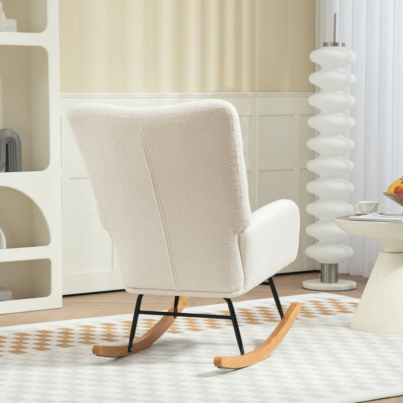 Teddy Rocking Chair, Fleece - Cream White