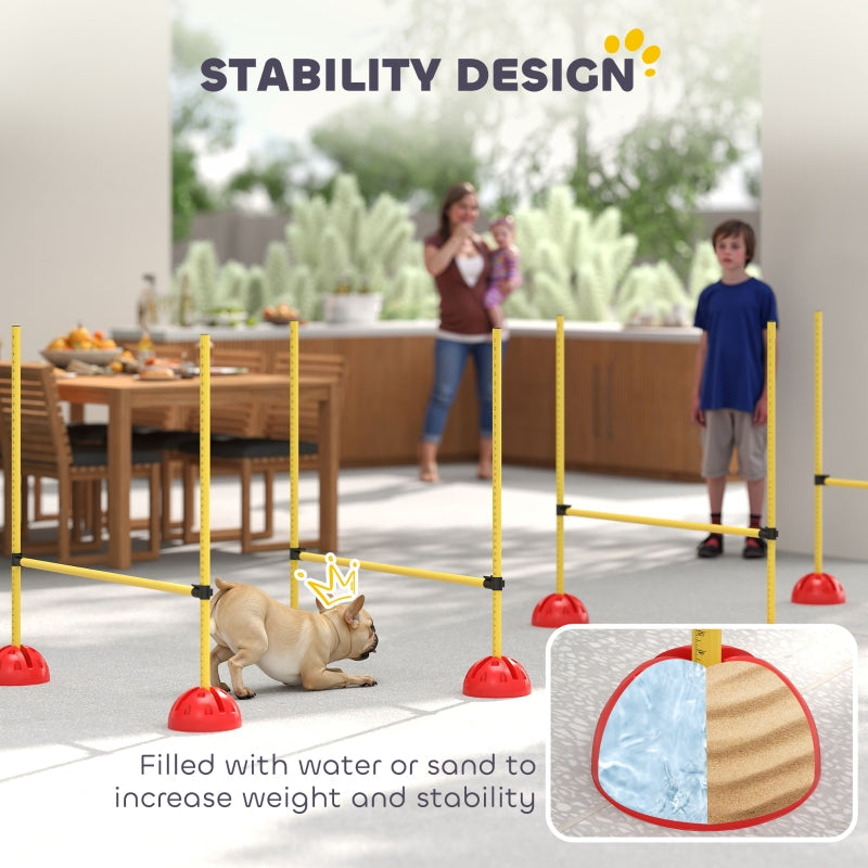 Dog Agility Equipment 4 Hurdle & Carry Bag, Yellow