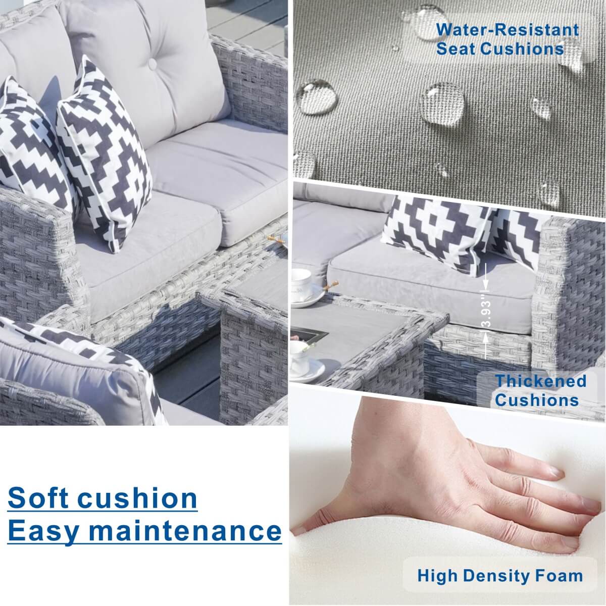 4-Seater Gray Patio Fire Pit Set - PAF-1801-GR