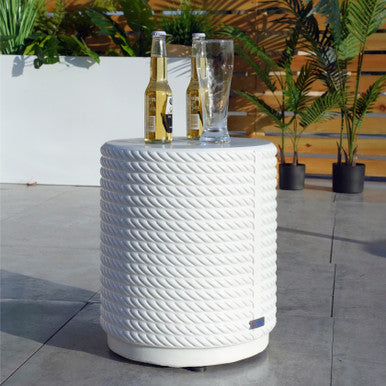 White Waterproof Outdoor Side Table —PAT-2462ST