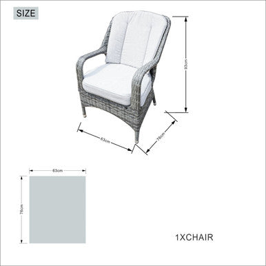 6-Seater Patio Dining Set Round Dining Table  with Lazy Susan and Parma Chairs - PAD-1711
