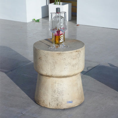 Outdoor Imitation Wood Waterproof Cylindrical Edge Coffee Table—PAT-2464ST