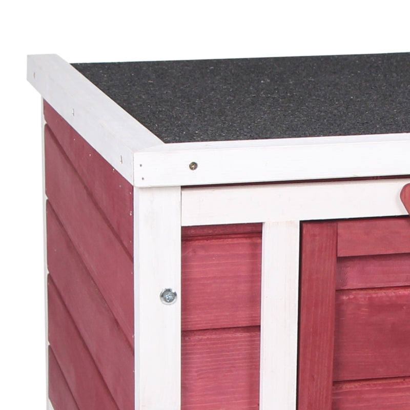 Rabbit Hutch Wooden, 51 x 42 x 43 cm, Red