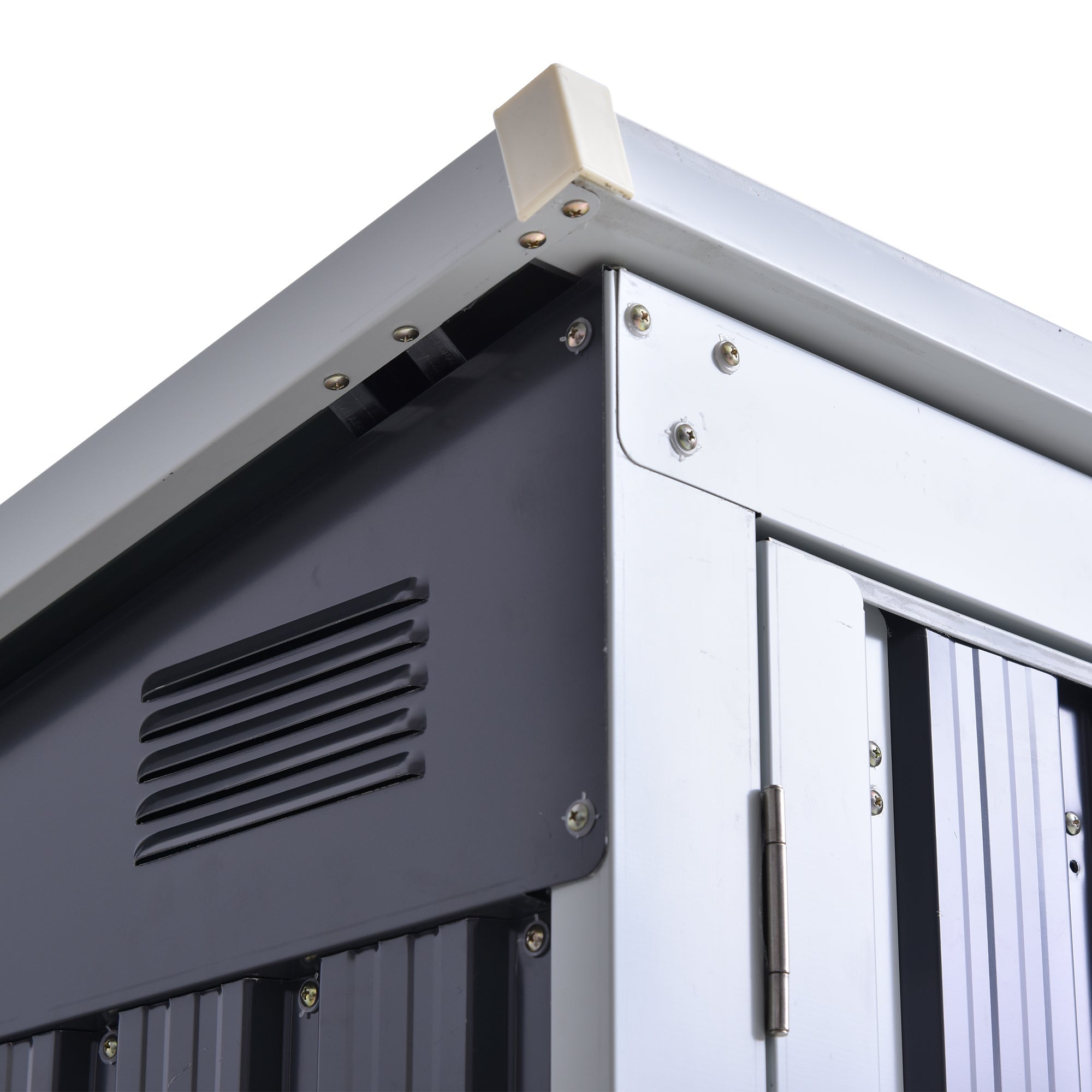 Two-Bin Storage Shelter, Corrugated Steel, Black