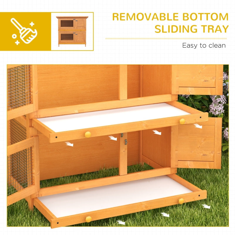 Rabbit Hutch Outdoor Pet Cage with Opening Roof, Wooden