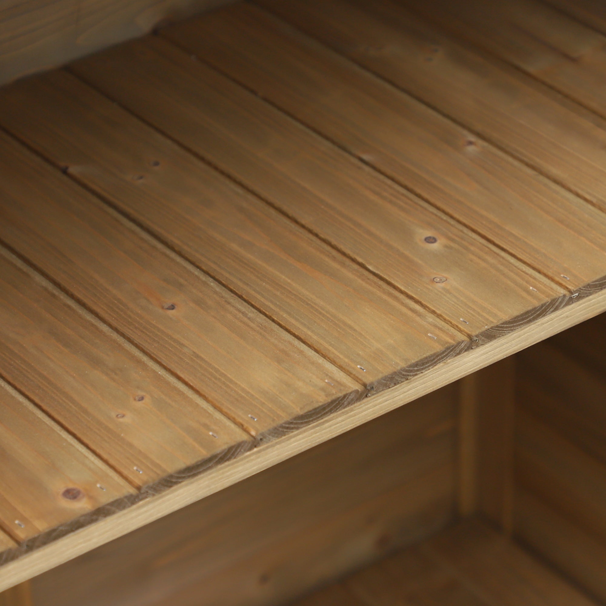 Garden Shed Wooden Storage Cabinet, 2 Door Fir Wood, Natural