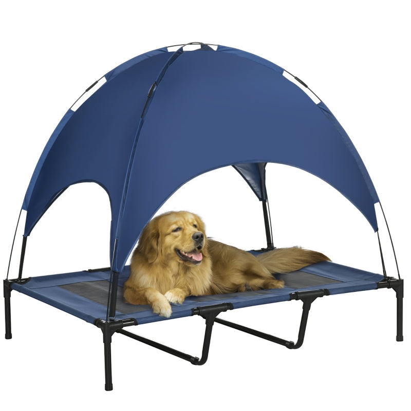 Raised Dog Bed Waterproof Elevated Pet Cot Blue