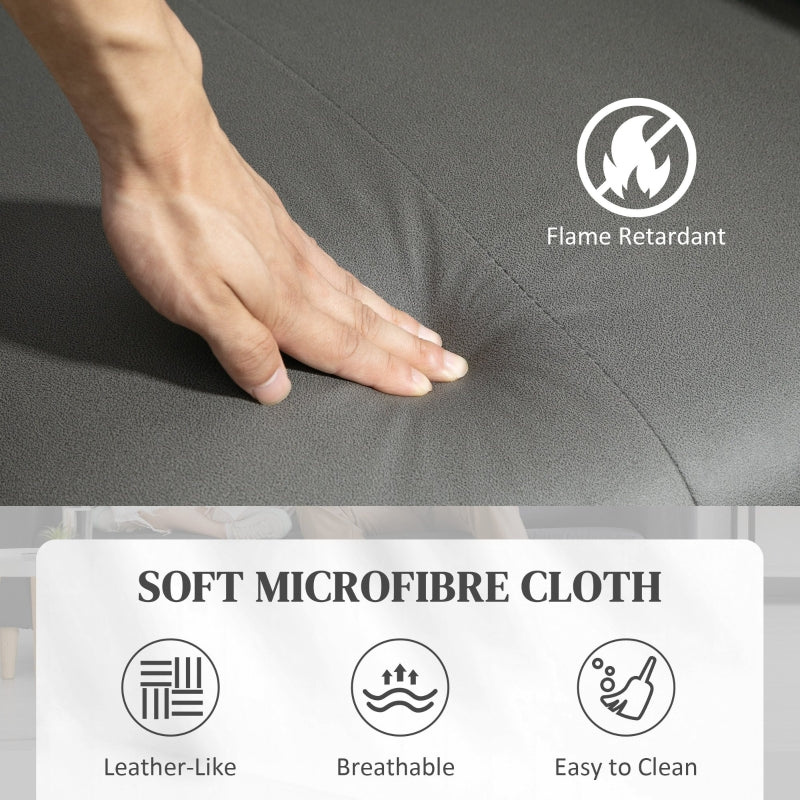 Recliner Armchair with Adjustable Leg Rest, Side Pockets, Microfibre Light Grey