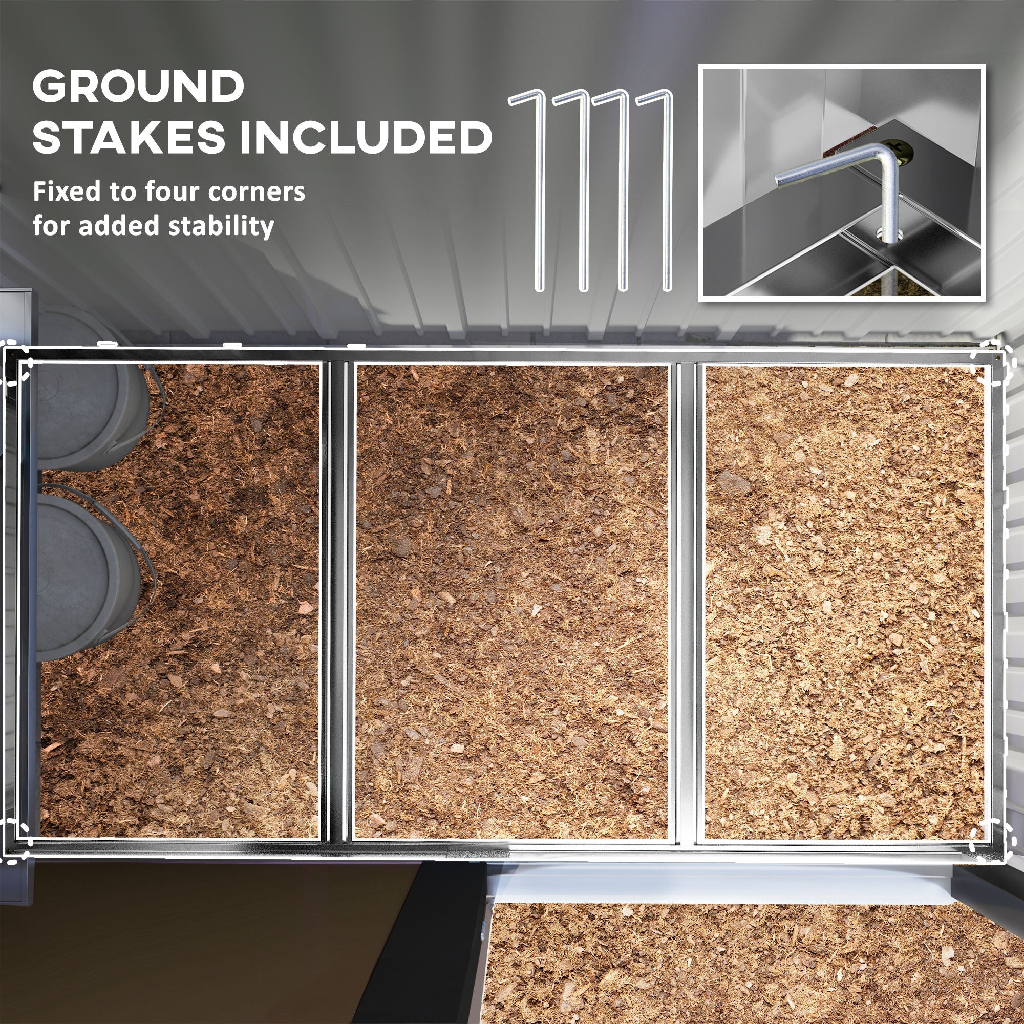 5 x 3ft Storage Shed with Lock - Brown Corrugated Steel