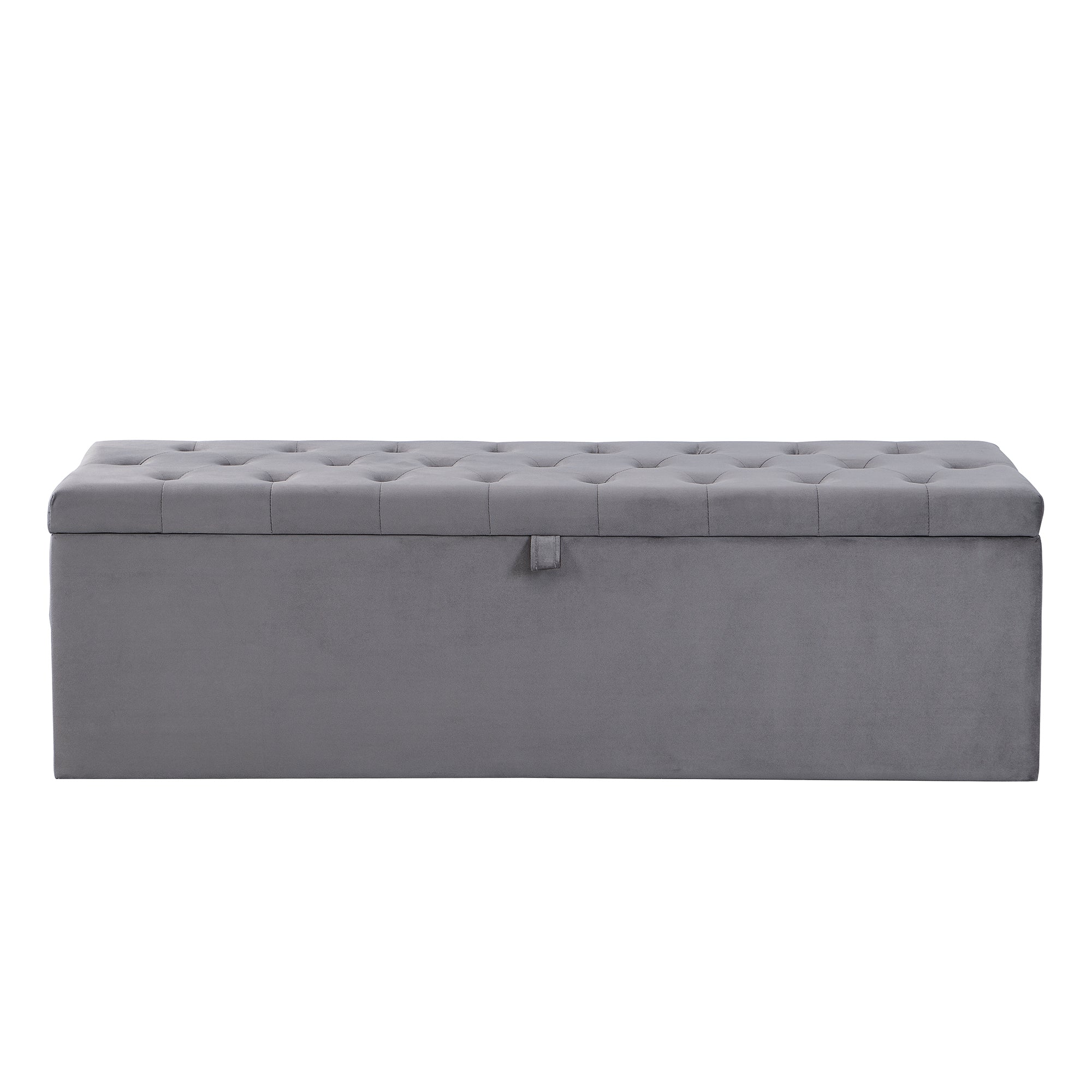 Upholstered Double Bed (4ft6) with Hydraulic Lever, Storage, and Upholstered Bench, Linen Grey