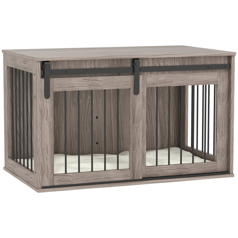 PawHut Dog Crate Furniture with Removable Cushion - Brown