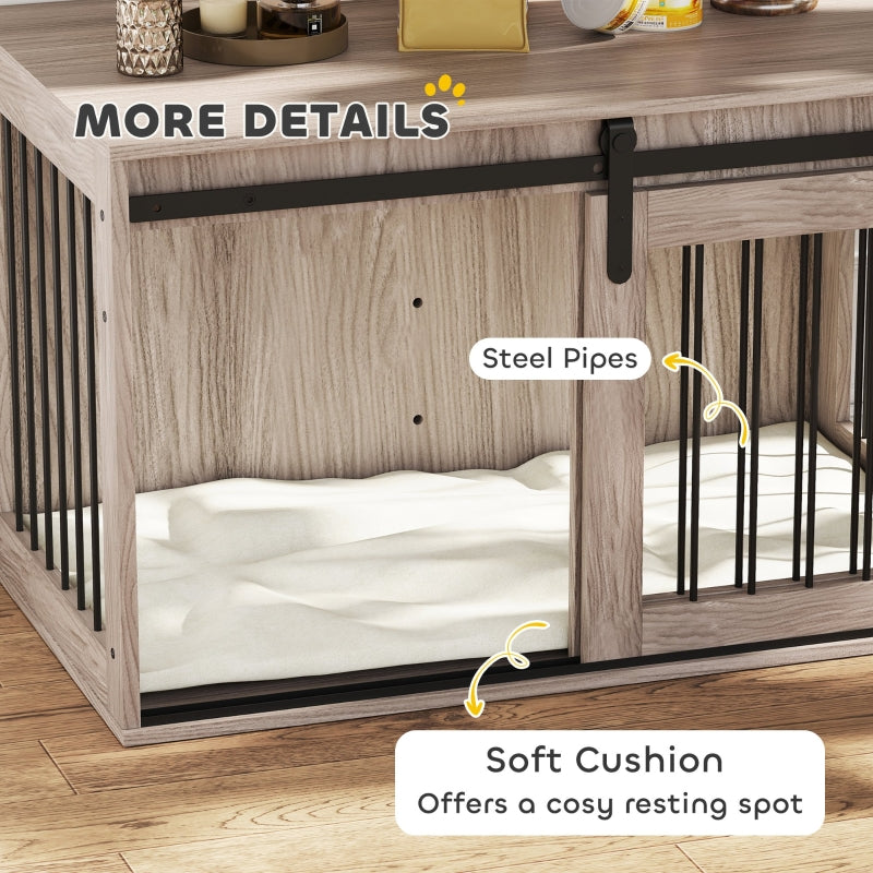 PawHut Dog Crate Furniture with Removable Cushion - Brown