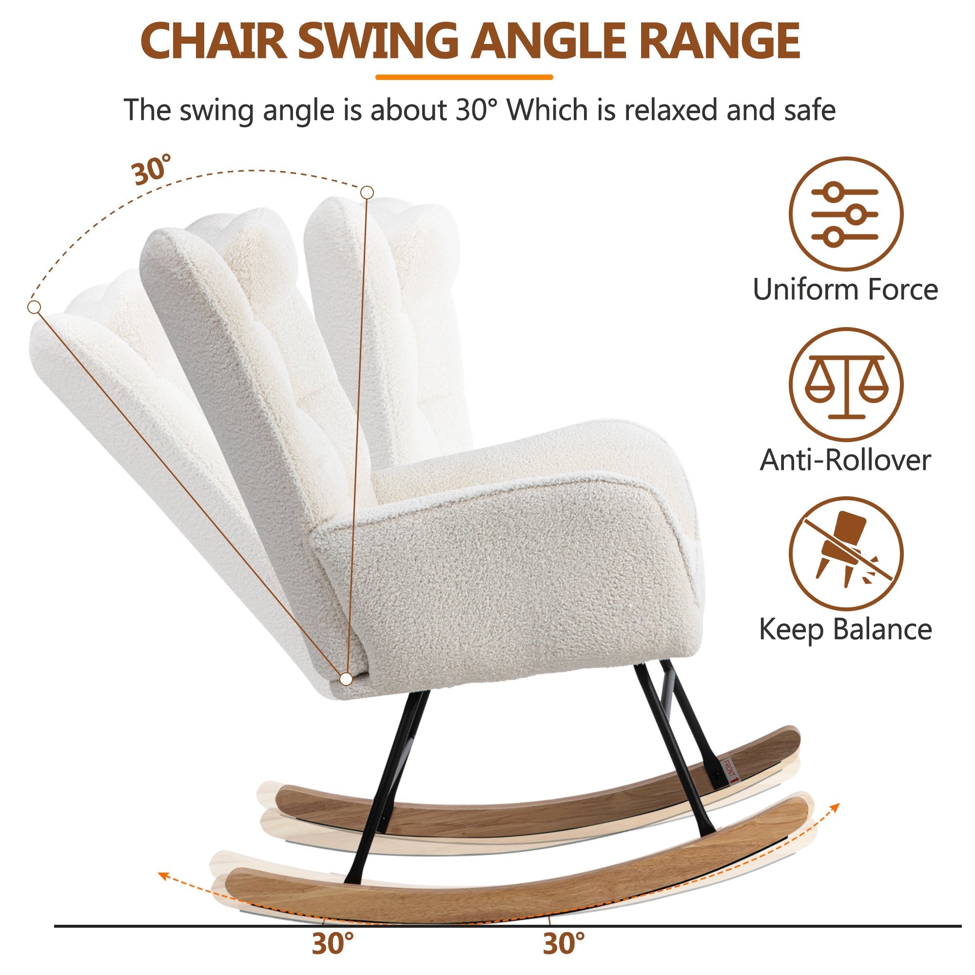 Rocking Chair Single Recliner Casual Lounger Lounge Chair Cushion