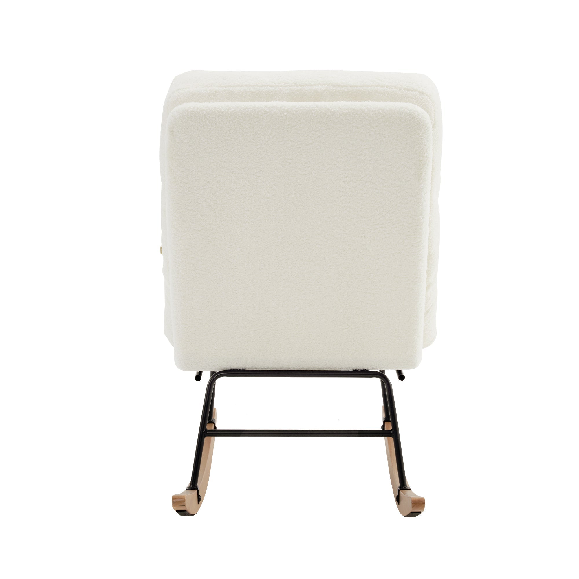 Rocking Chair, Boucle Fabric Tufted, White