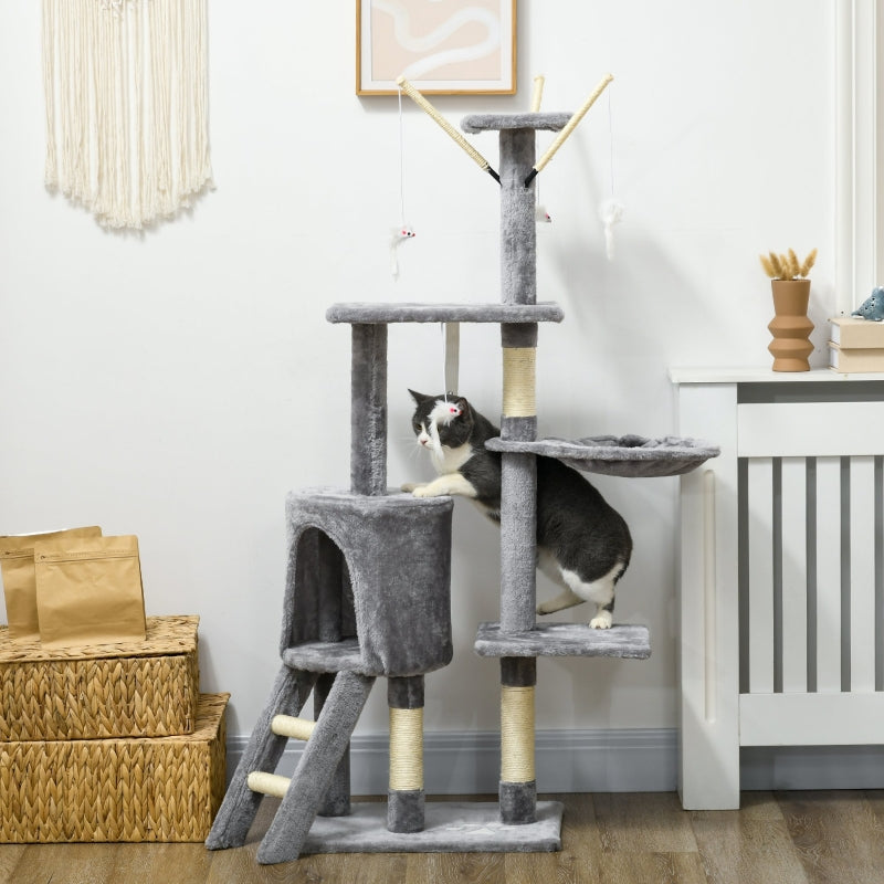 Cat Scratching Post Climbing Tower Activity Centre Grey