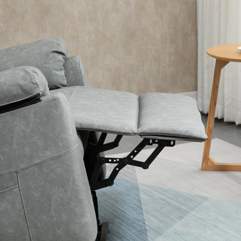 Electric Riser Recliner Chair, 70¡ã Electric Lift-Up, Faux Leather Grey