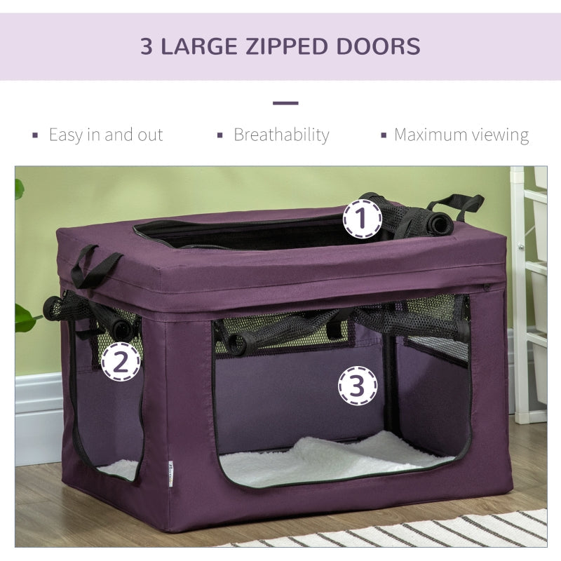 Pet Carrier 60cm, with Cushion, Purple
