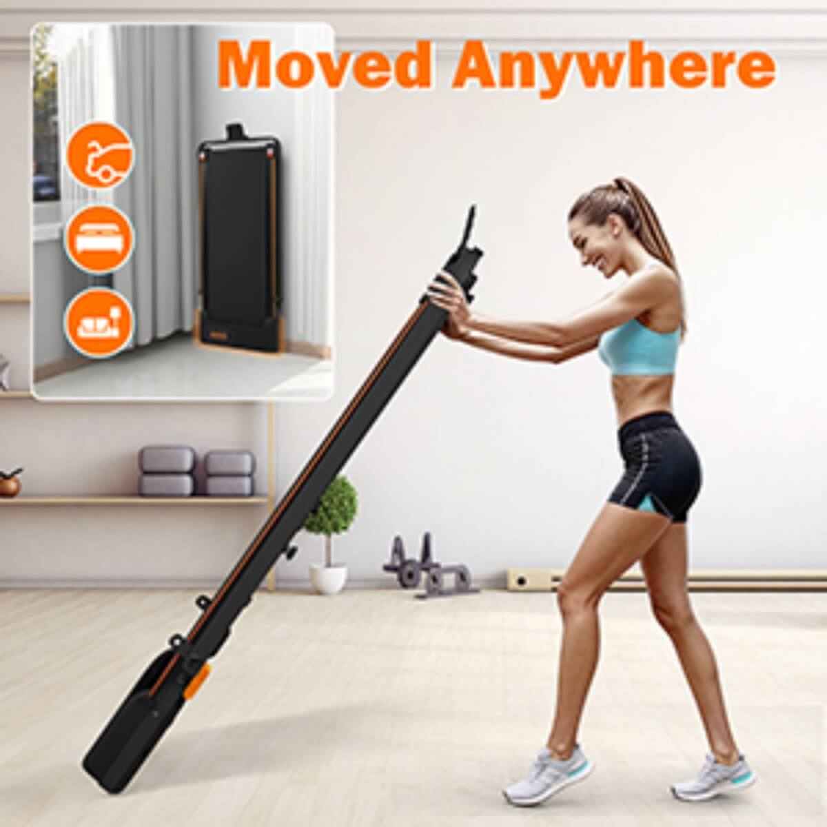Folding Treadmill with Handrail ¨C Adjustable Incline 1¨C10 km/h, Low Noise Running Machine for Home & Office, LED Display