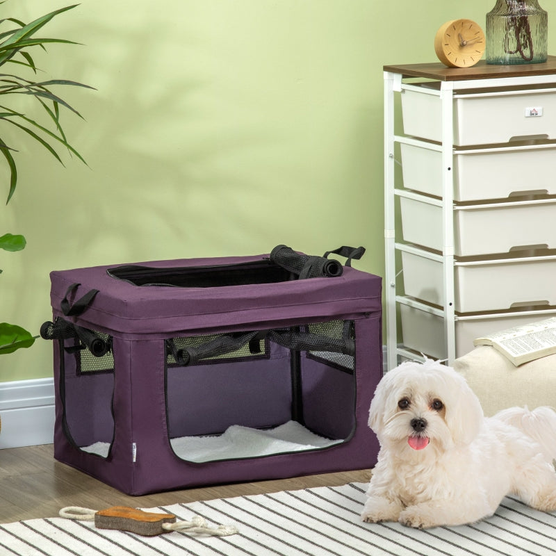 Pet Carrier 60cm, with Cushion, Purple