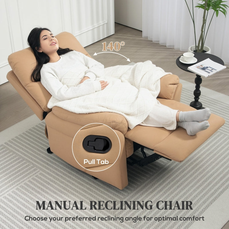 Manual Reclining Armchair, 140¡ã with Footrest - Light Brown