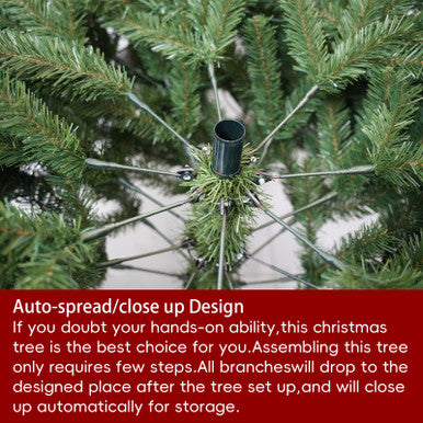 7/9-Layer Green PVC Christmas Tree with Iron Base, Lights Optional—PAT-004