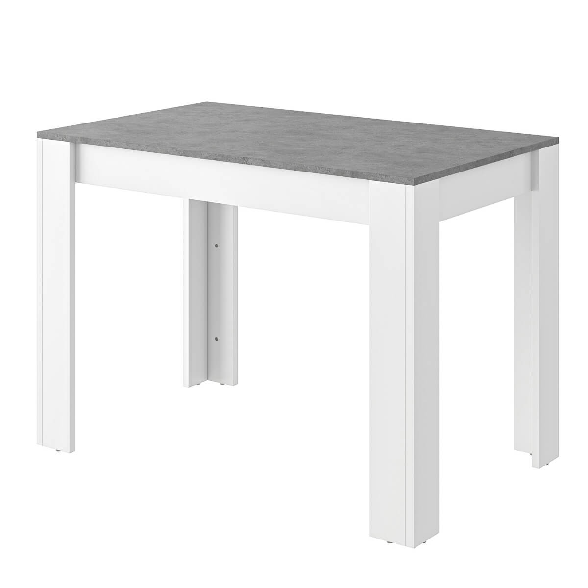 Dining Table Set with 2 Benches – Artificial Marble Kitchen & Dining Table for Small Spaces, Grey & White