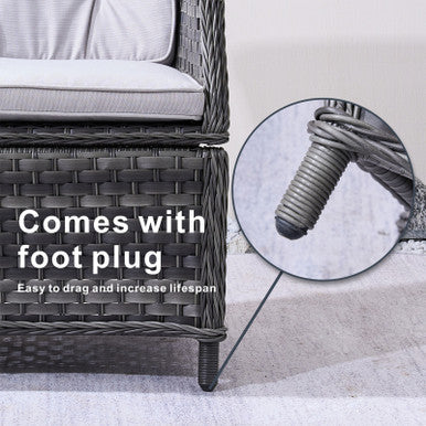 Ravenna 3-Piece Grey Rattan Bistro Set – PAD-1708