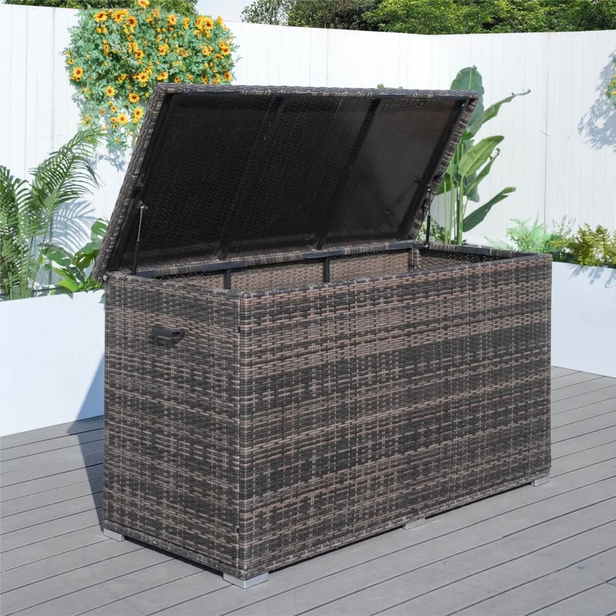 Large Outdoor Wicker Storage Box – Weatherproof Garden & Patio Chest