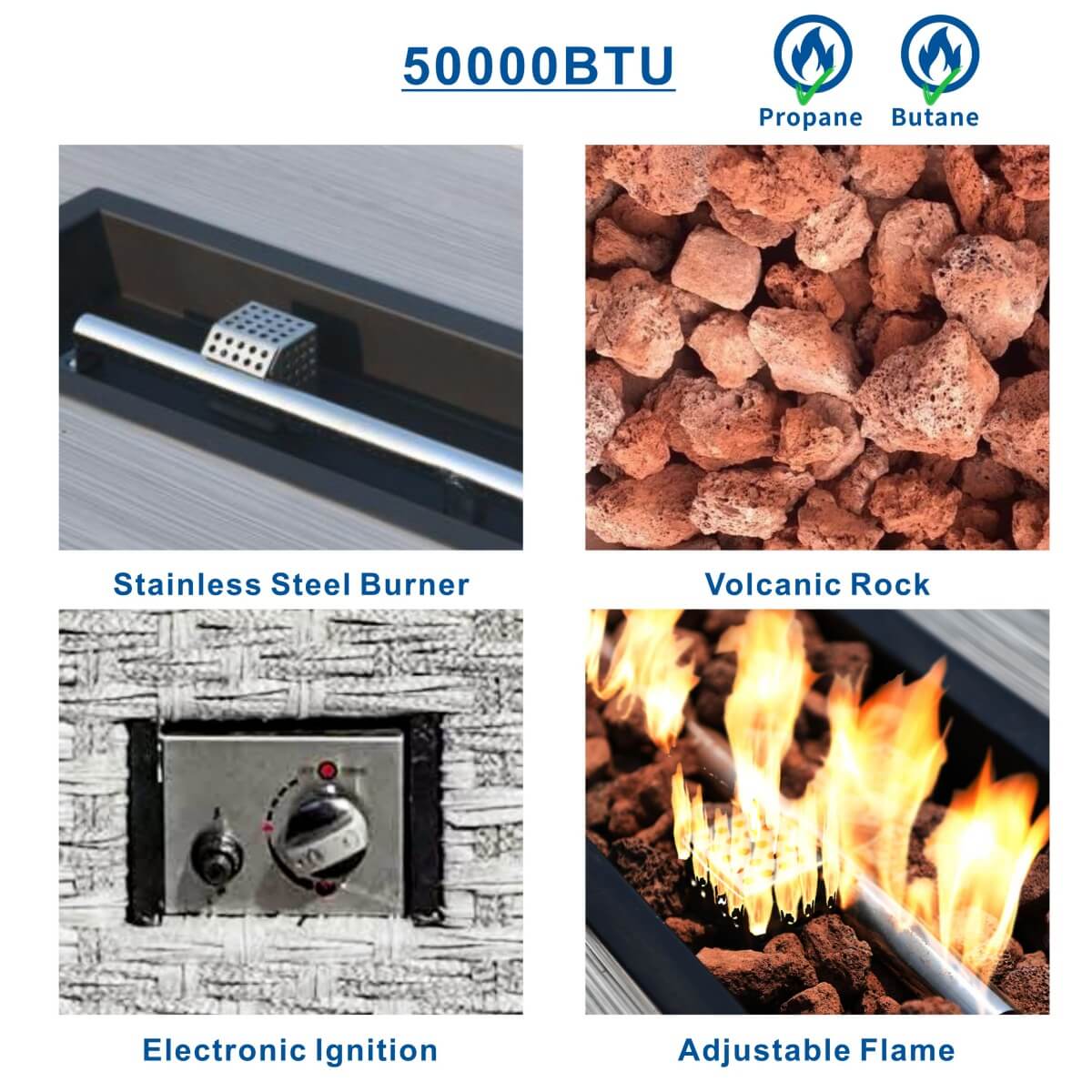 4-Seater Gray Patio Fire Pit Set - PAF-1801-GR