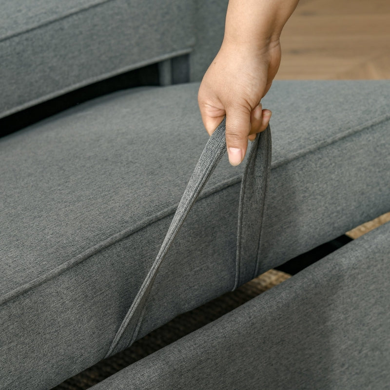 Double Sofa Bed with Adjustable Backrest, Pull Out, Click Clack, Grey