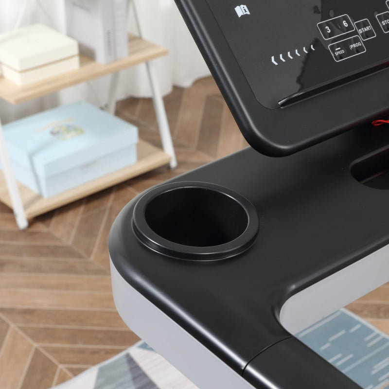 Folding Treadmill for Home, Motorised Running Machine w/ LCD Display, Black