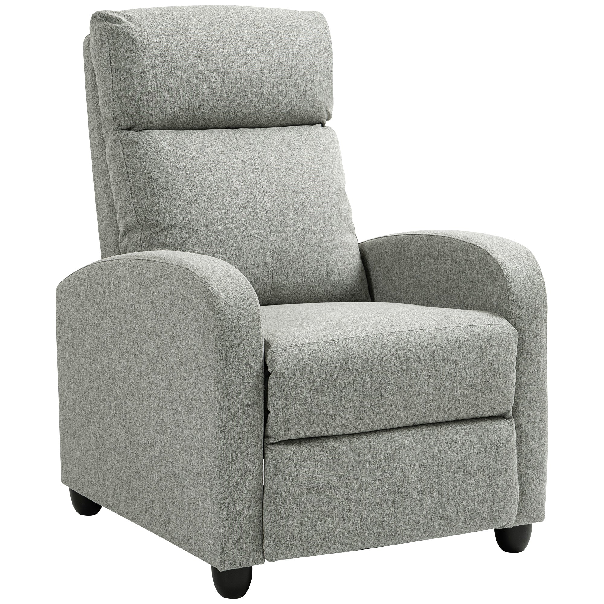 Recliner Armchair with Footrest, 135¡ã Push Back - Grey