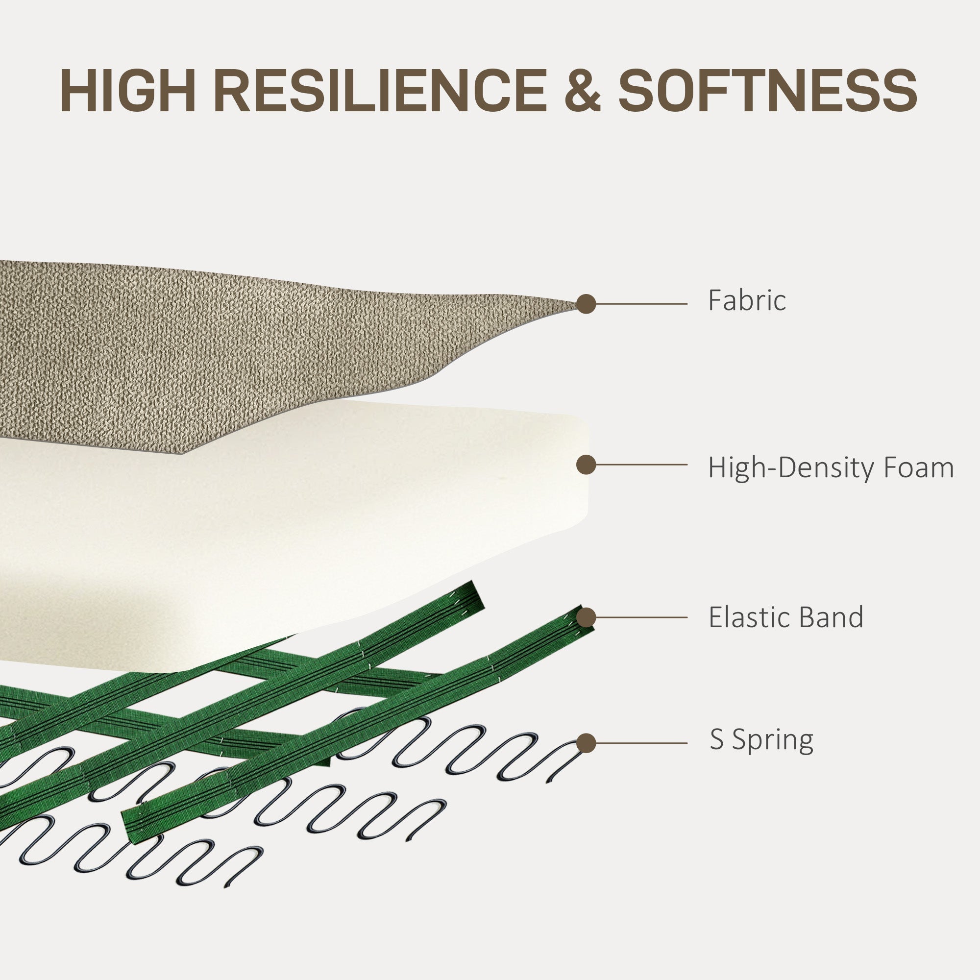 Upholstered Accent Chair with Rolled Arms and Wood Legs, Beige