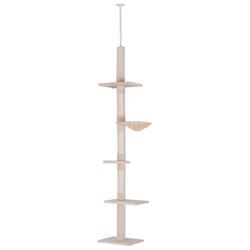Cat Tree 5-Tier Activity Center Adjustable Height Beige