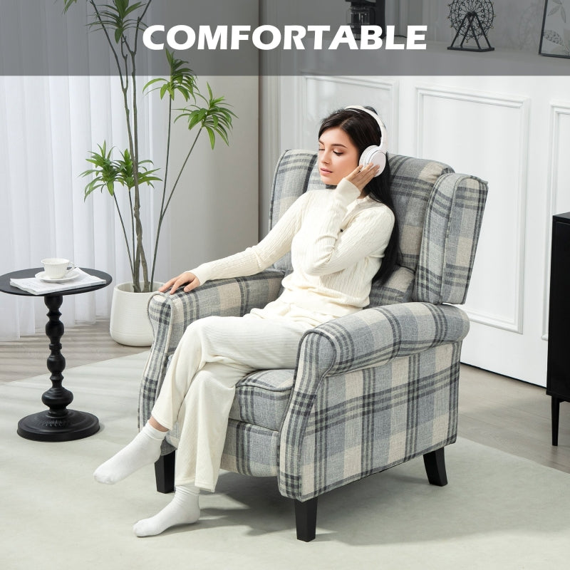 Reclining Armchair, 160?? with Footrest - Grey