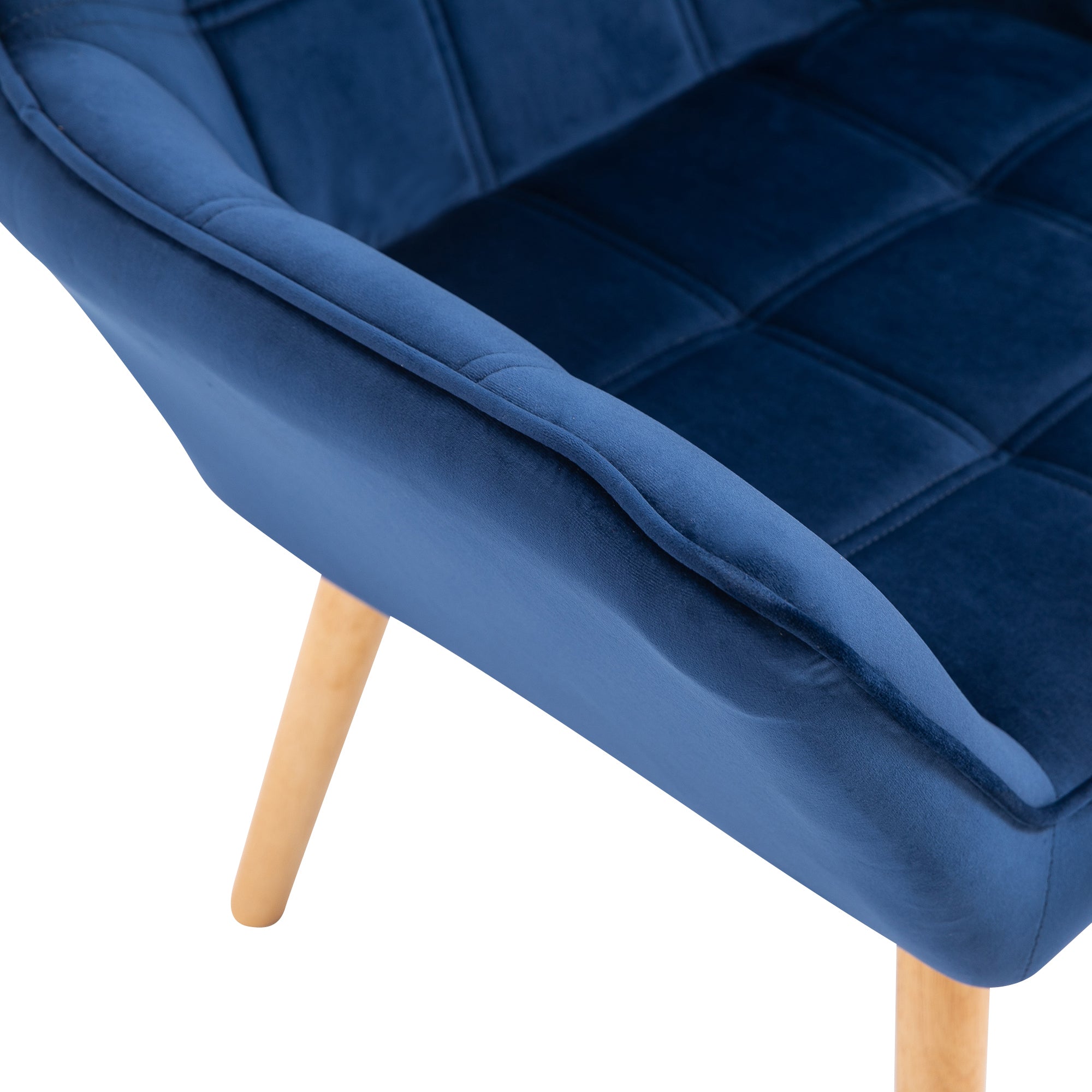 Armchair Accent Chair Wide Arms Slanted Back Blue