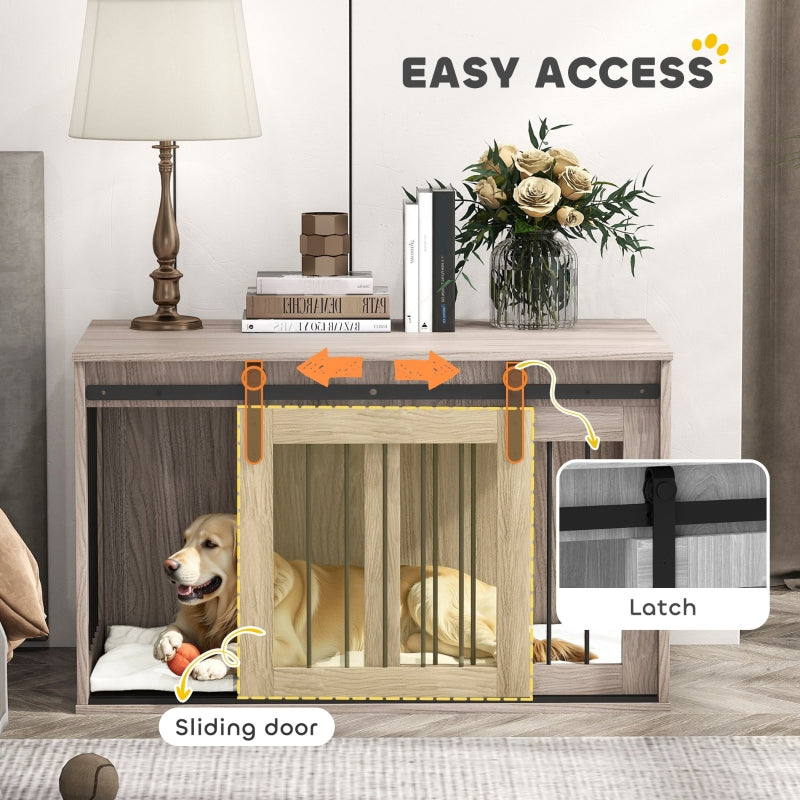 PawHut Dog Crate Furniture with Removable Cushion - Brown