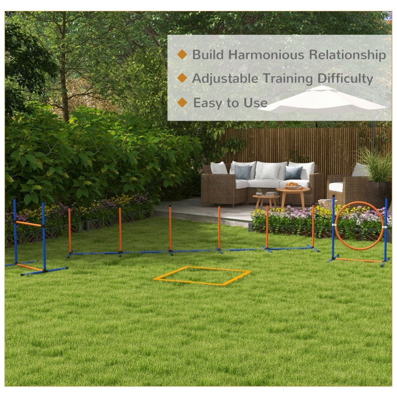 Dog Agility Equipment Set, Eight-Piece, Orange