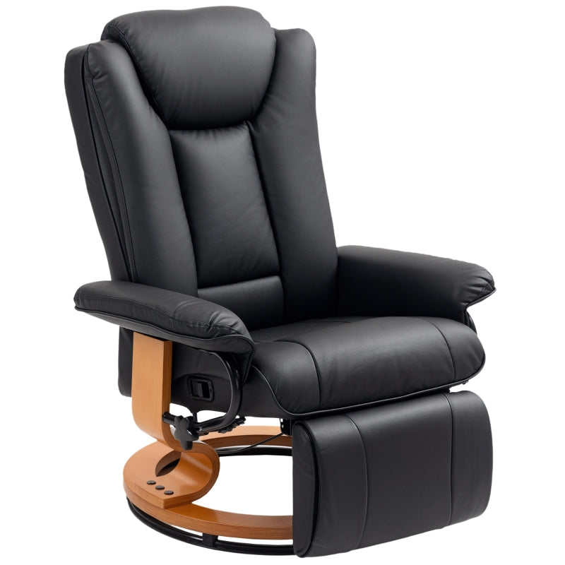 Recliner Chair, Faux Leather - Black