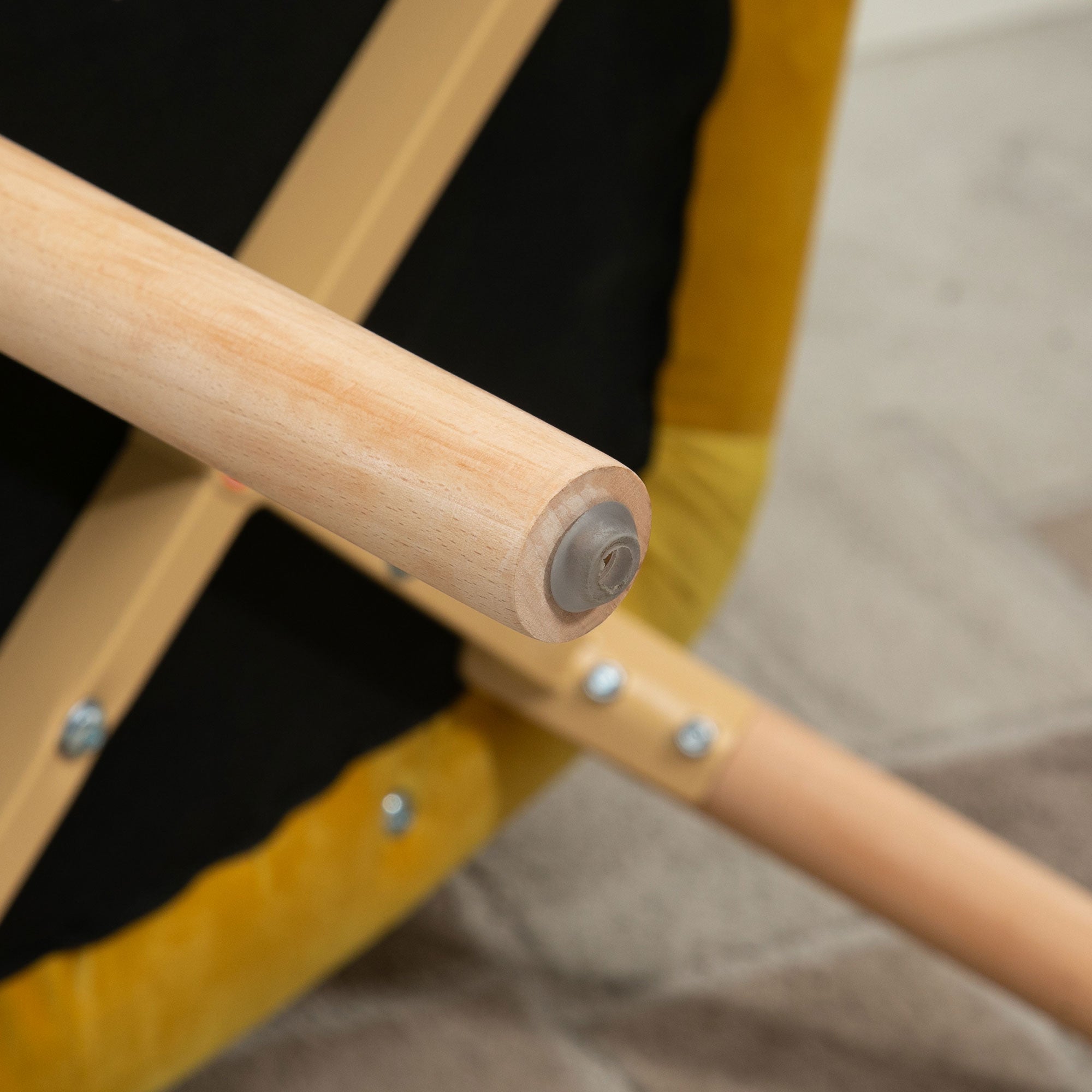 Modern Accent Chair, Tufted Wingback Armchair with Wood Legs, Yellow Velvet
