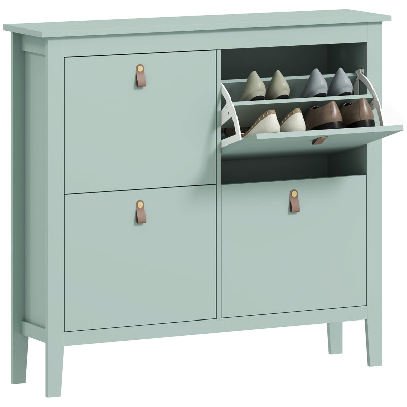 Shoe Cabinet with Four Drawers - Modern Green