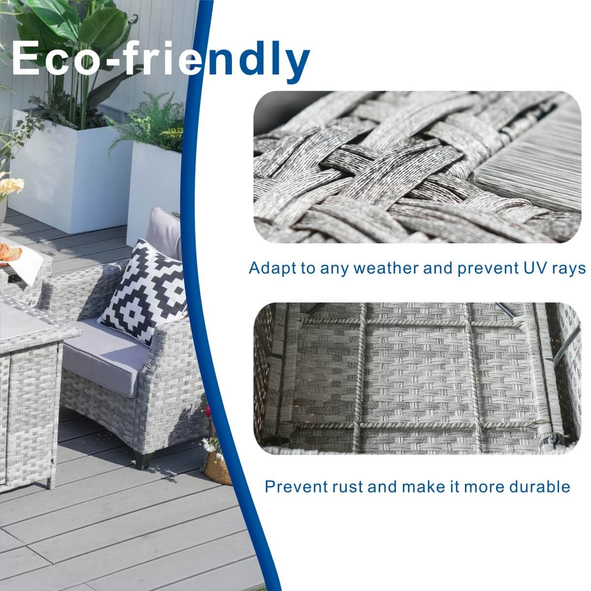 4-Seater Gray Patio Fire Pit Set - PAF-1801-GR