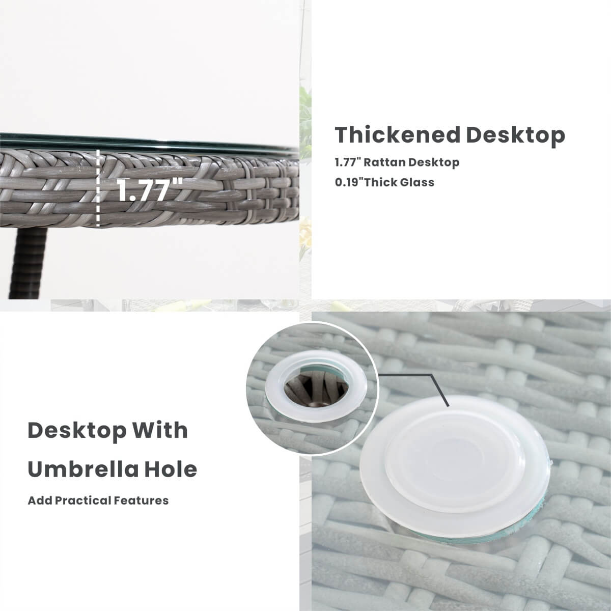 4-Seater Patio Dining Set with Round Table and Parma Chairs¡ªPAD-1709-SET