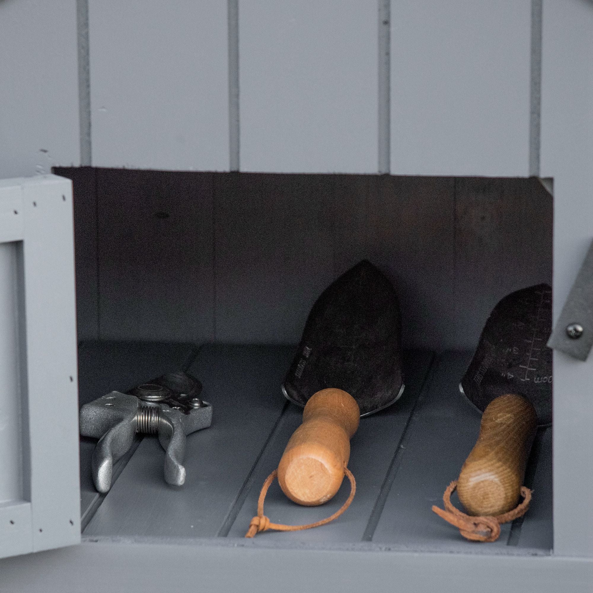 Garden Outdoor Storage Shed with 3 Shelves and Tilt Roof, Grey