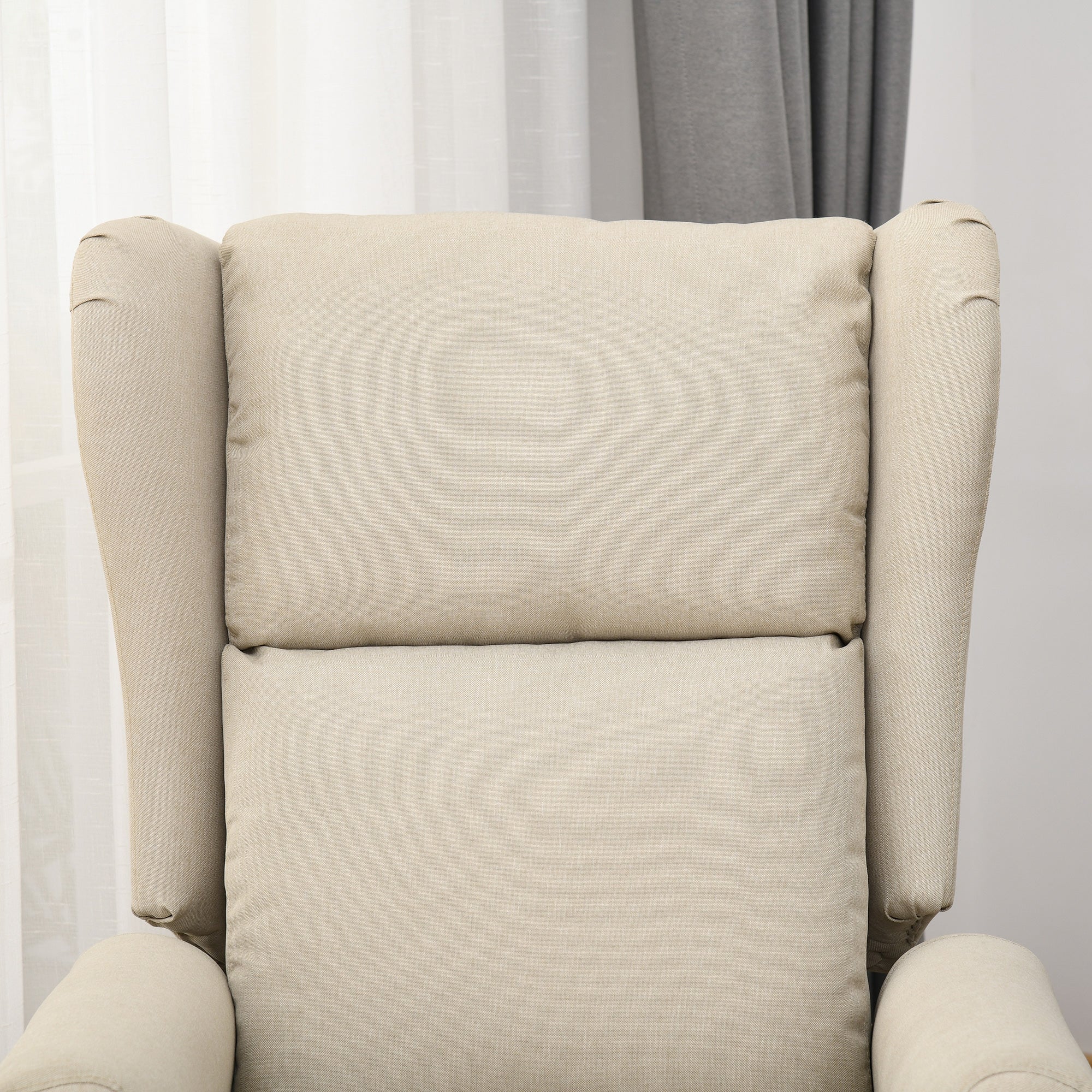 Power Lift Recliner Armchair, Electric Lift Chair with Remote Control, Side Pockets, Extended Footrest, Beige Fabric