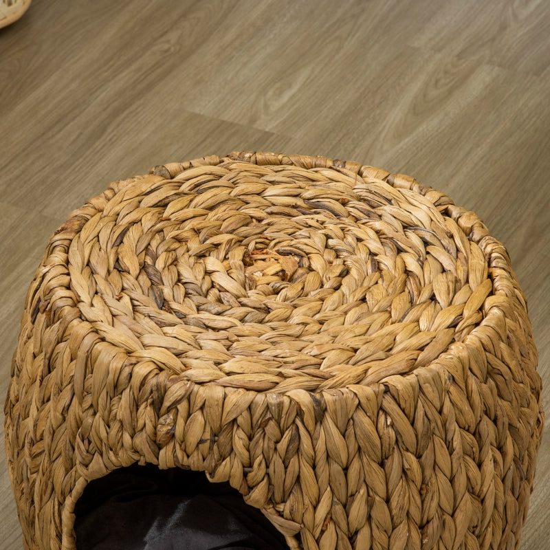 Cat Bed Cat House Stool, Washable Cushion, Wicker