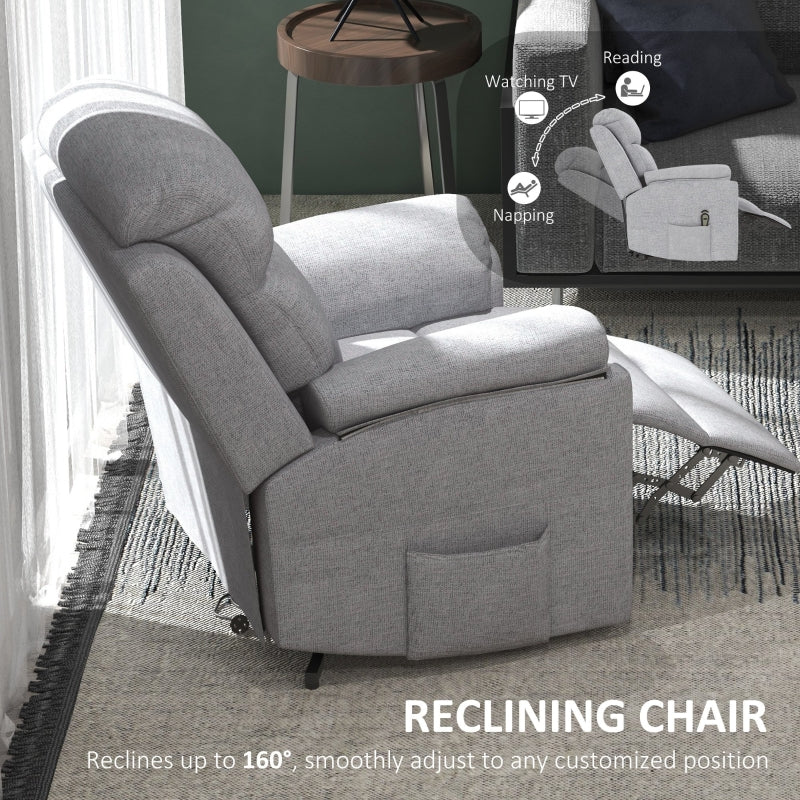 Power Lift Recliner Chair, Electric Lift with Remote Control, Linen Fabric, Grey