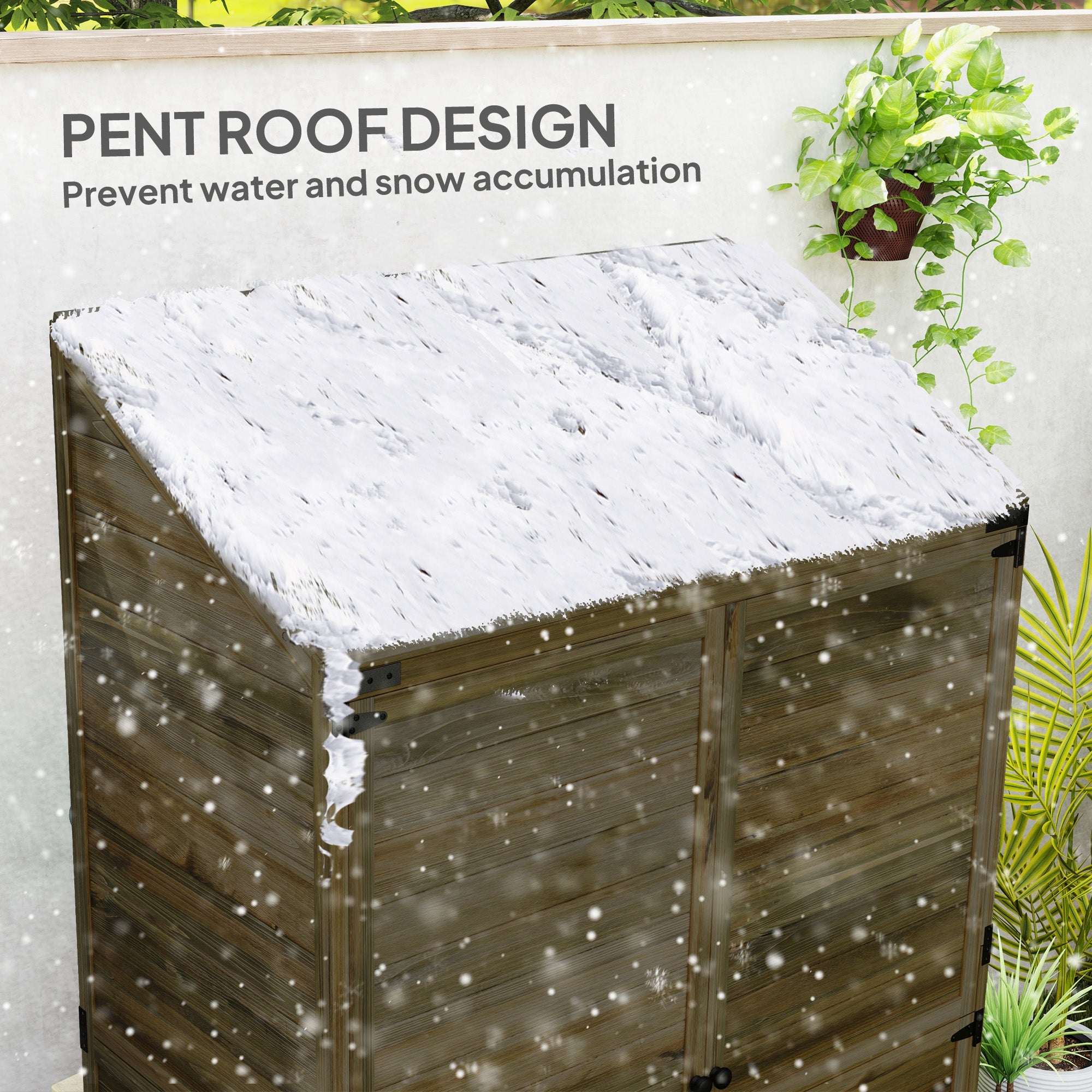 Garden Shed Two-Tier, 59 x 103.5 cm, Wooden Olive Brown