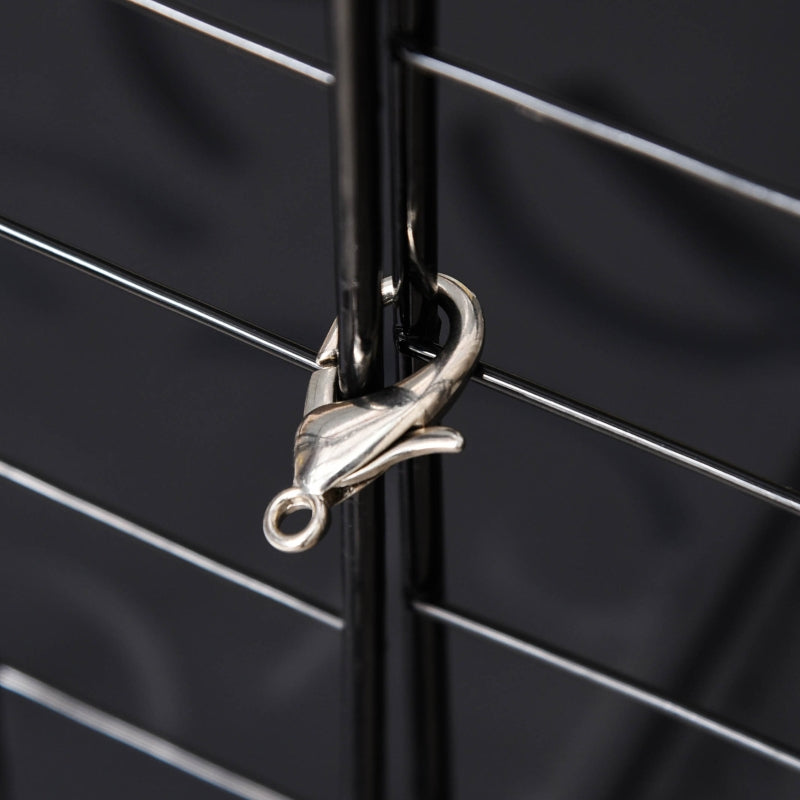 Pet Playpen Cage Enclosure, 39 Panels 3 Doors 2 Ramps, Metal Wire Fence Black