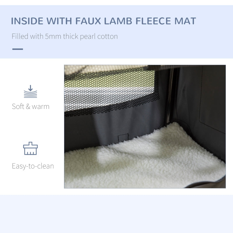 Pet Carrier 51cm Foldable, with Cushion - Grey